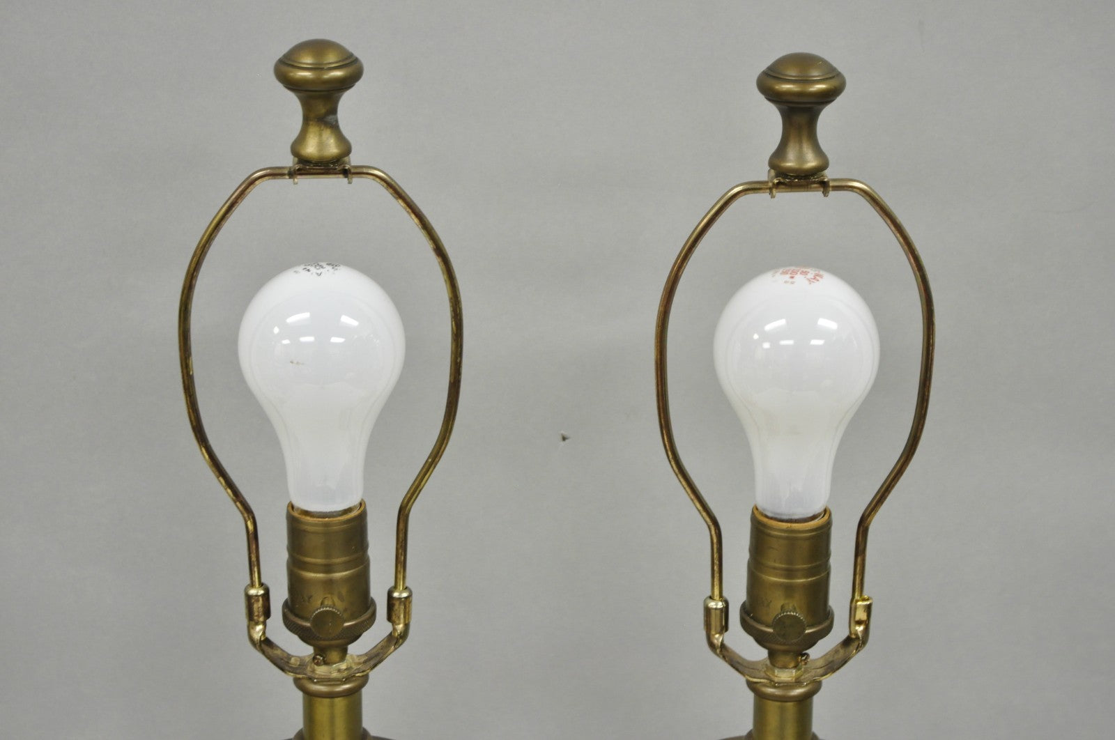 Vintage Bombay Co. Cut Crystal Glass Jardiniere & Brass Table Lamps - a Pair