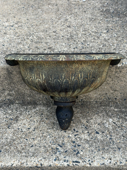 Neoclassical Style Cast Iron Wall Fountain Bowl Urn Lavabo Garden Planter Pot