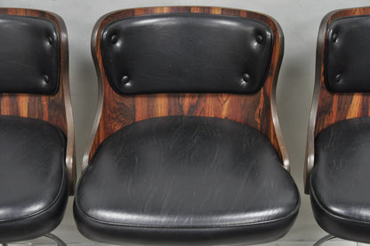 Vintage Daystrom Mid Century Modern Faux Rosewood Laminate Barstools - Set of 4