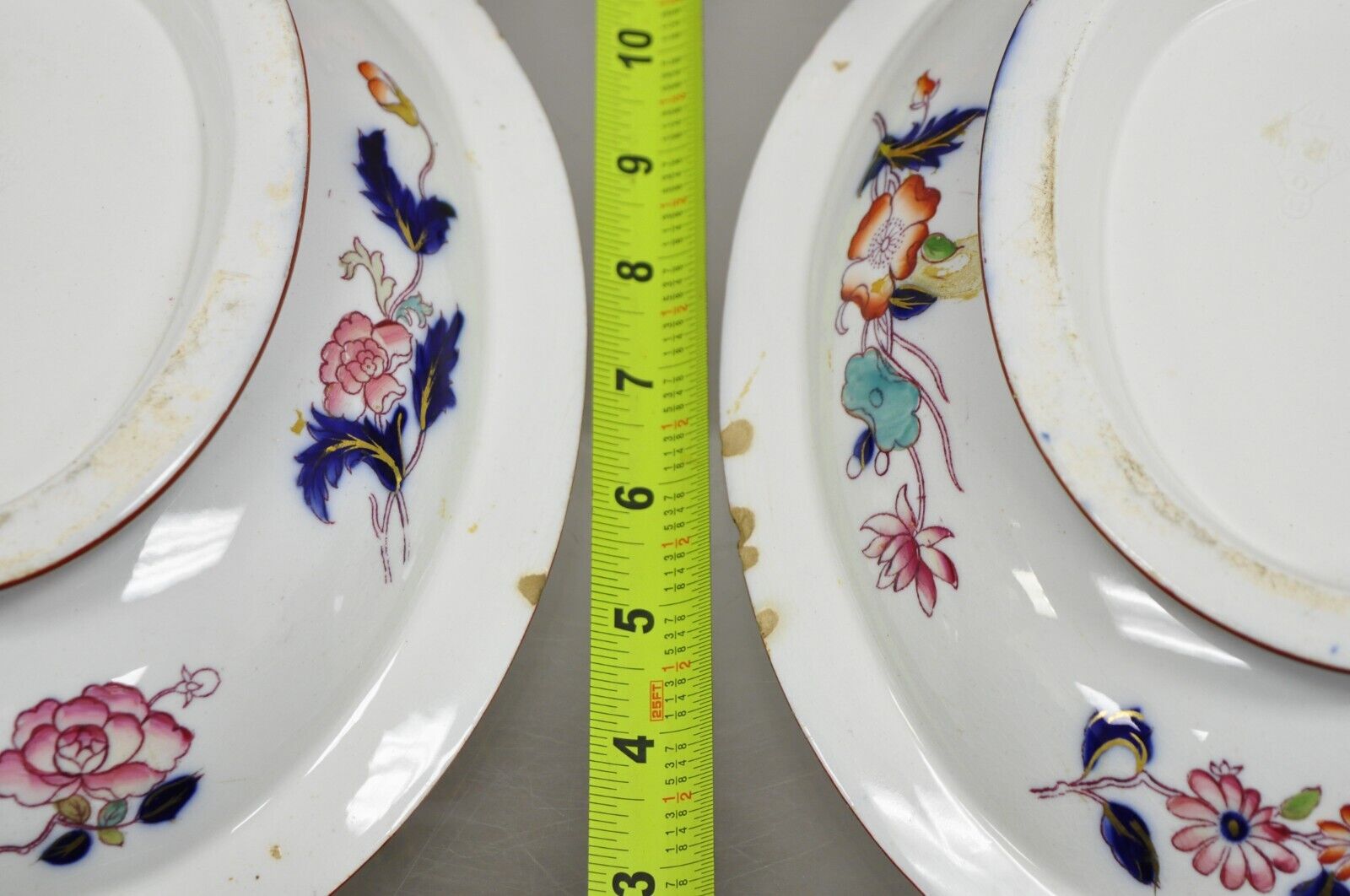 19th C English Ironstone Diamond Patent Covered Vegetable Soup Tureen - a Pair