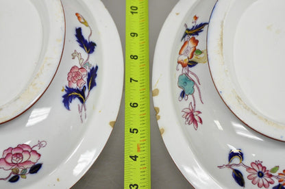 19th C English Ironstone Diamond Patent Covered Vegetable Soup Tureen - a Pair