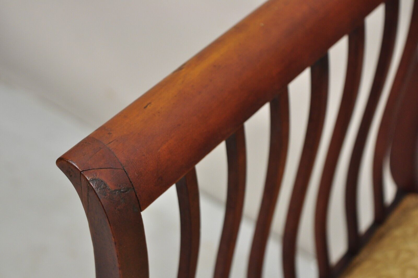 Antique Victorian Mahogany Carve Fretwork Sofa Parlor Bench Settee Loveseat