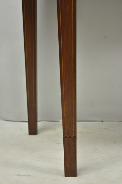 Antique Sheraton Federal Mahogany Urn Inlay Flip Serpentine Console Game Table