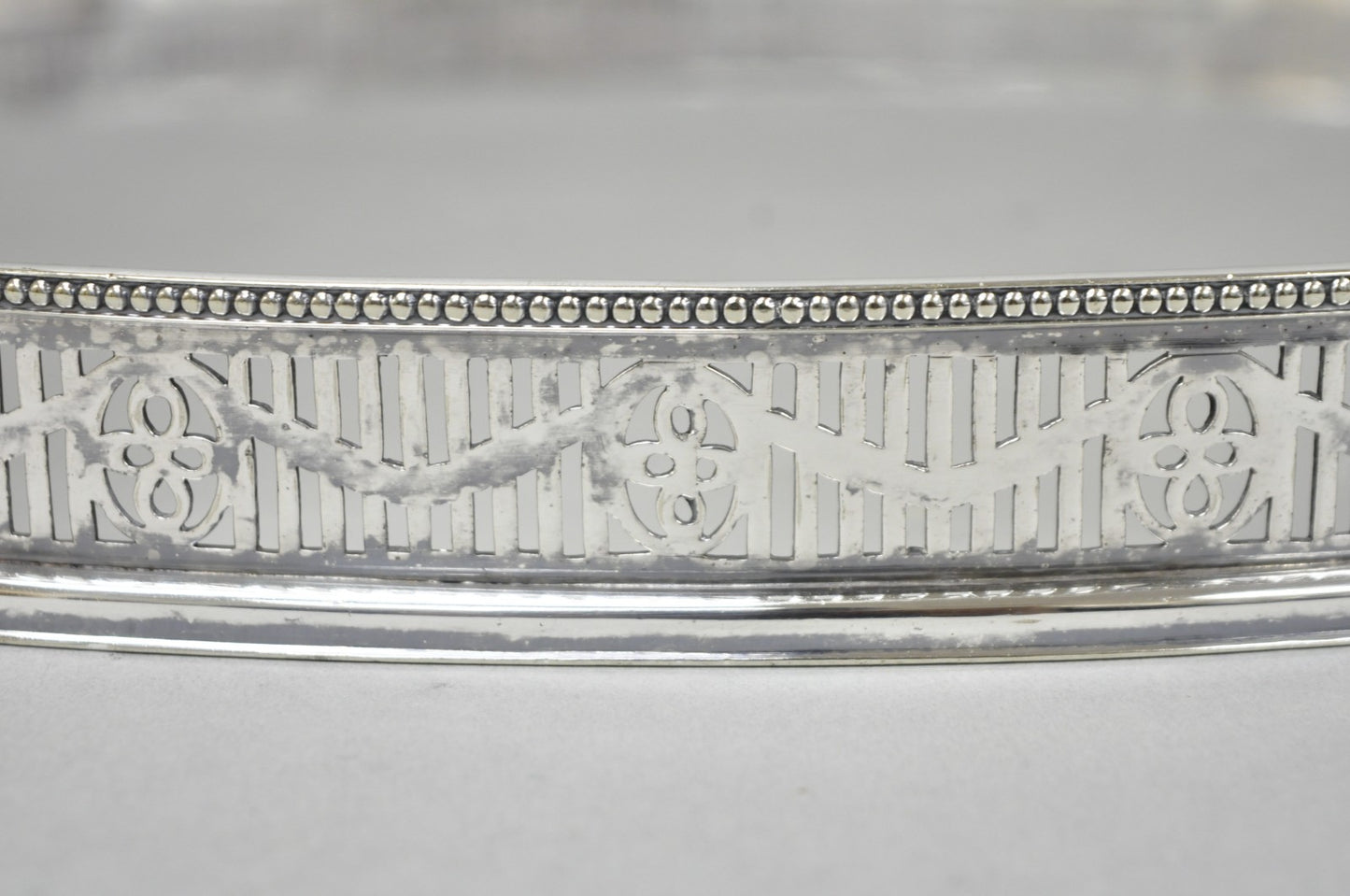 Antique English Sheffield Edwardian Silver Plated Oval Serving Platter Tray