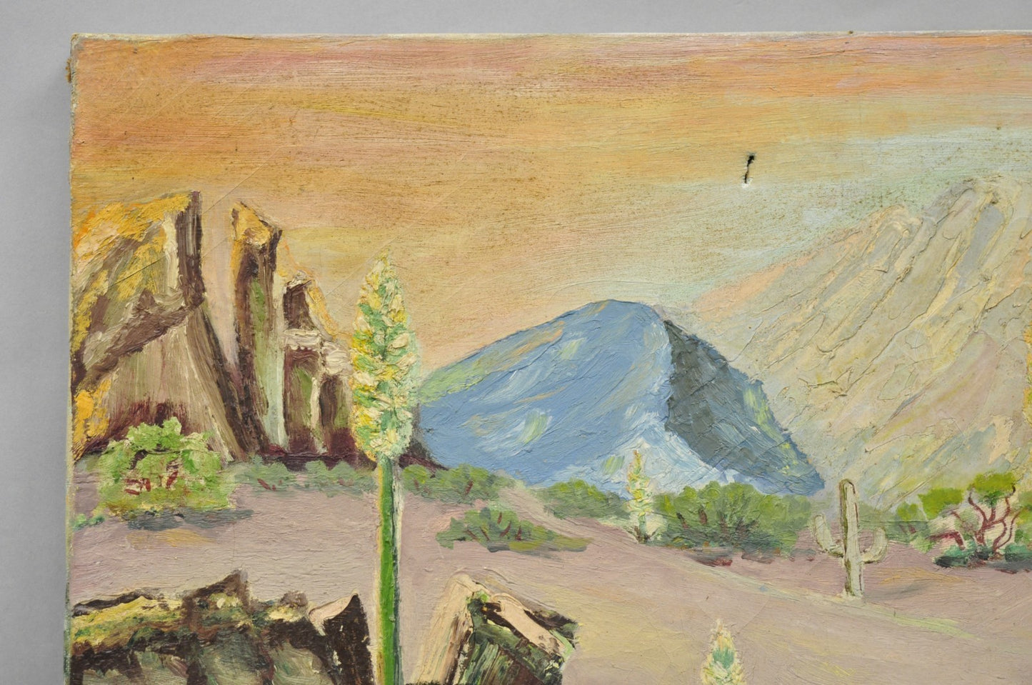 Vintage 1960's Oil on Canvas Southwestern Landscape Painting, Signed Souder