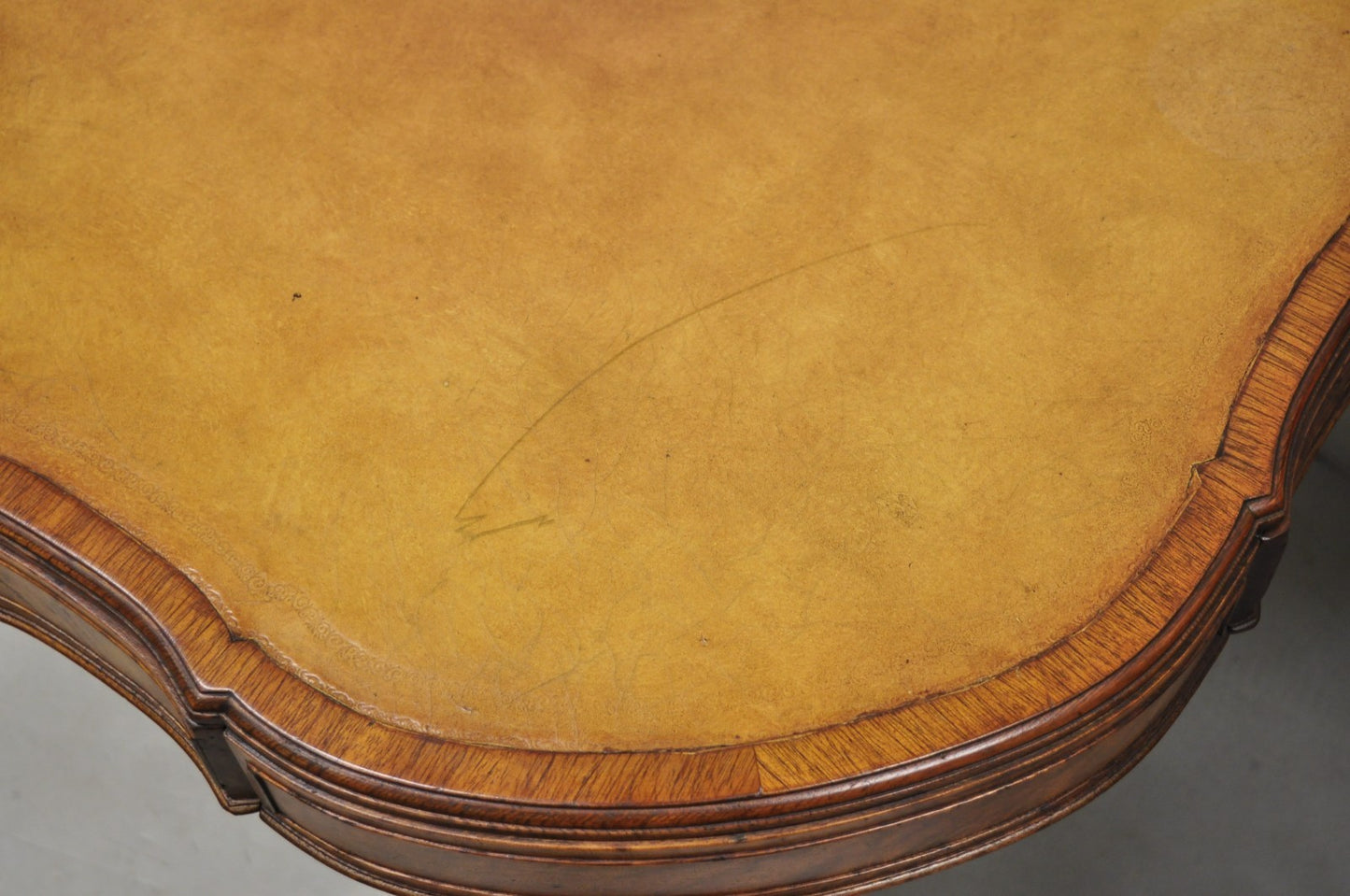 Vintage English Regency Leather Top Mahogany Drum End Table w/ 4 Drawers - Pair