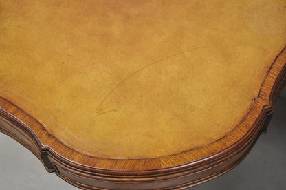 Vintage English Regency Leather Top Mahogany Drum End Table w/ 4 Drawers - Pair