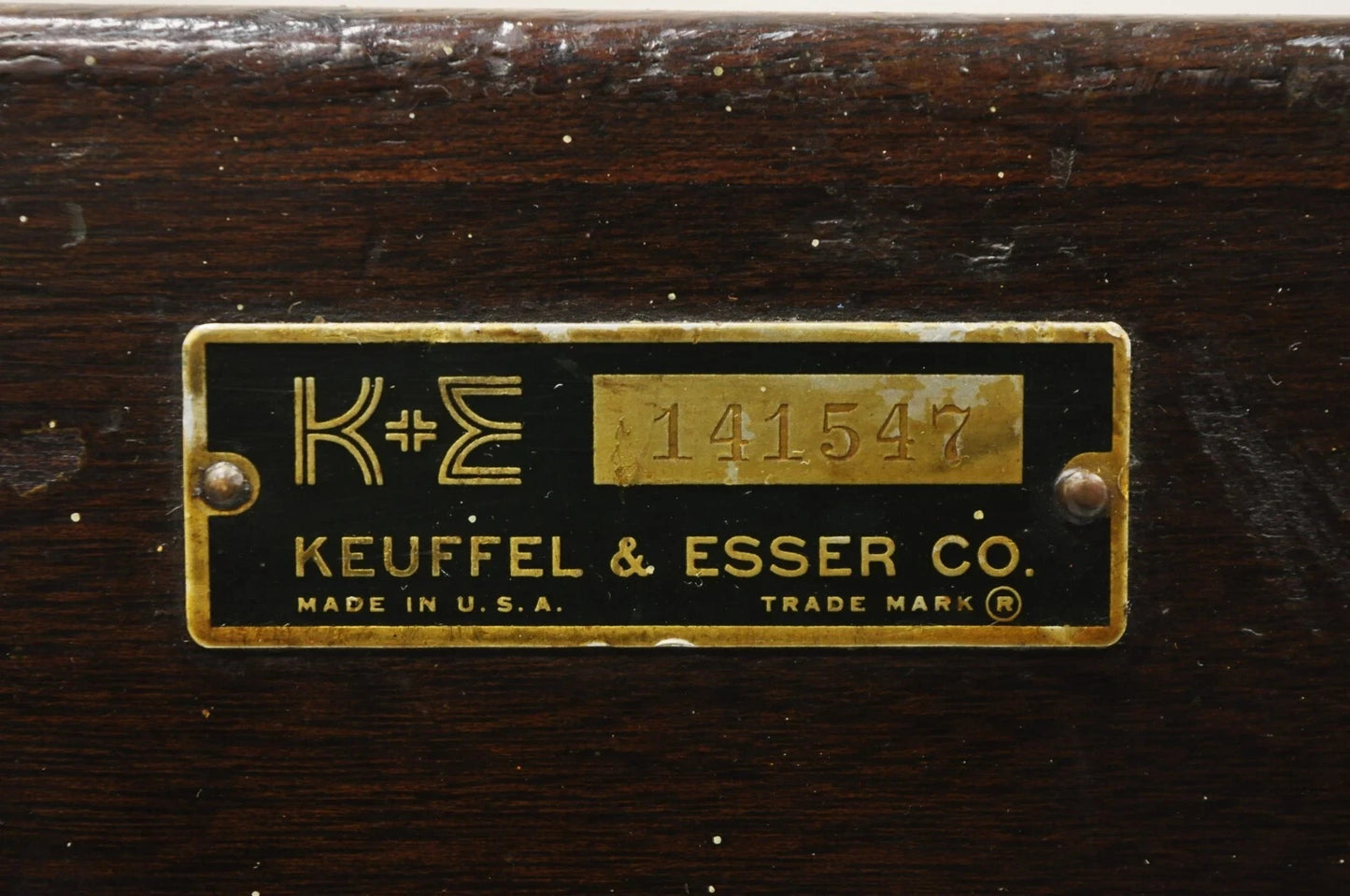 Antique Keuffel & Esser Co 141547 Surveyors Compass in Case w Wooden Tripod Base