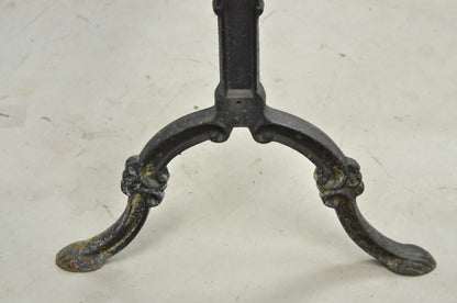 Antique French Victorian Cast Iron Pastry Table Base Marble Top Console Table
