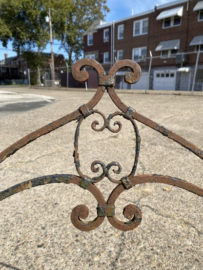 Antique Spanish Renaissance Wrought Iron Curule Savonarola Throne Arm Chair
