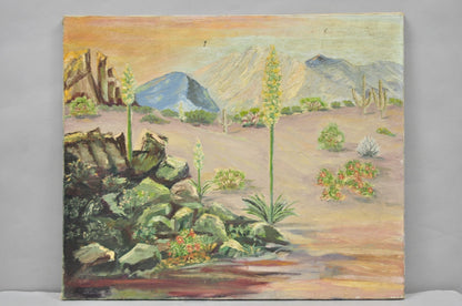 Vintage 1960's Oil on Canvas Southwestern Landscape Painting, Signed Souder