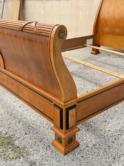 Thomasville Grand Classics Neoclassical Empire Queen Size Maple Wood Sleigh Bed