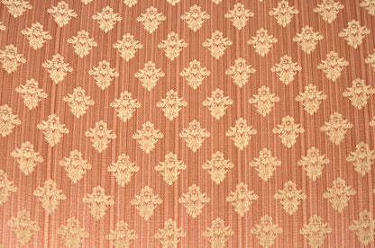 Vintage French Hollywood Regency Cream & Gold Wood Pink Waterfall Vanity Bench