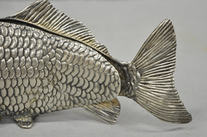 Vintage Italian Hollywood Regency Silver Plated Figural Koi Fish Napkin Holder