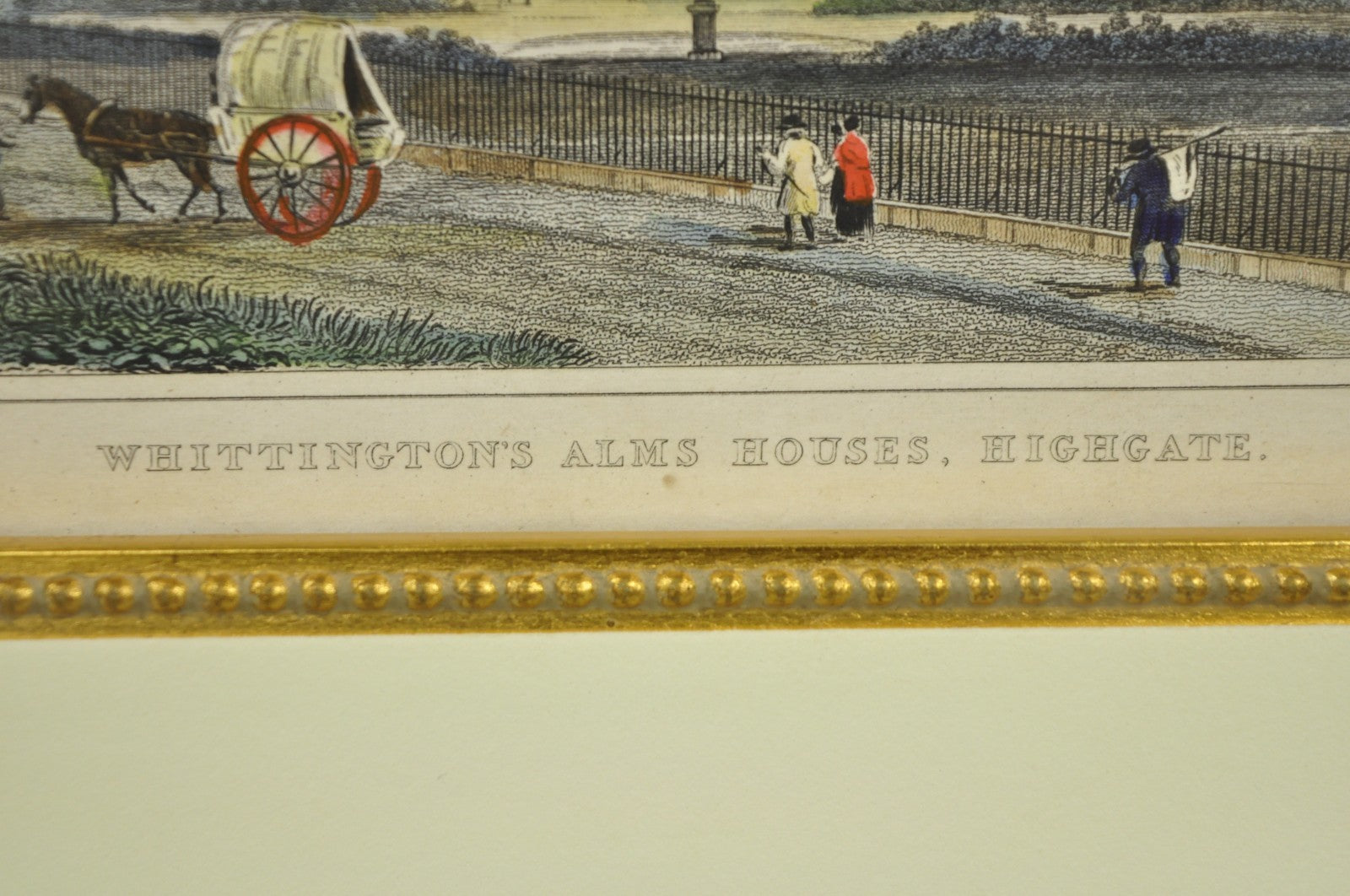Antique "Whittington's Alms House, Highgate" Colored Print M. Shepherd, T. Dale
