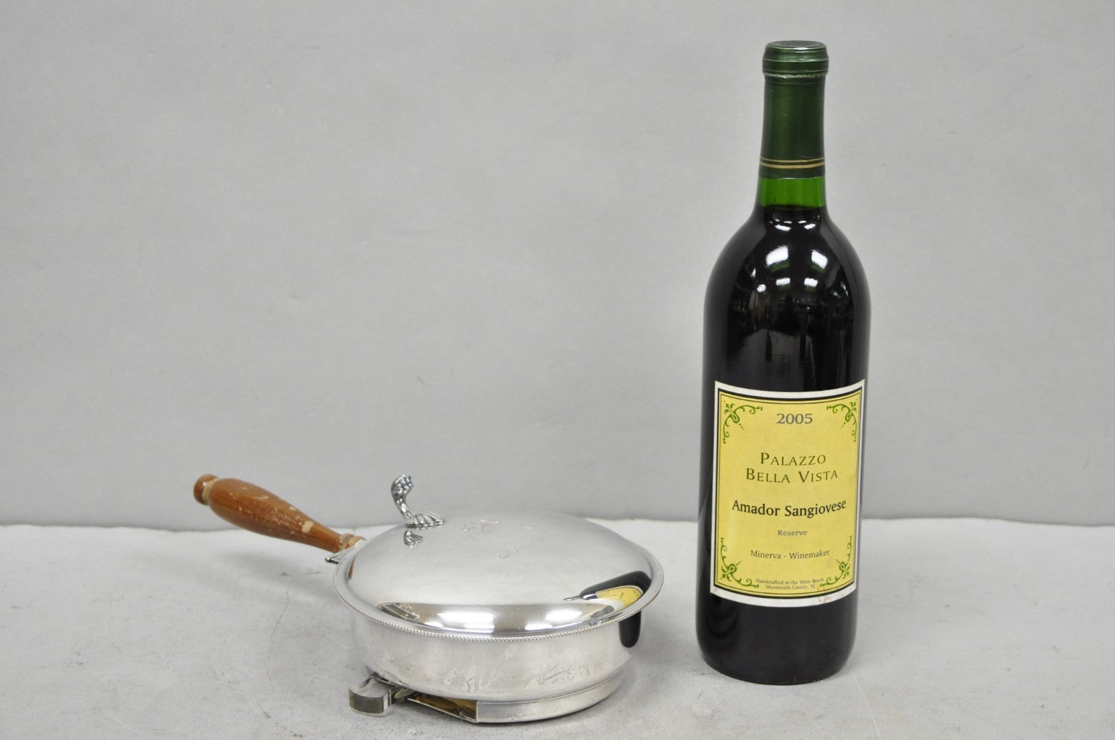 Vintage Sheffield Co Silver Plated Hinged Lid "Horse" Silent Butler w/ Broom