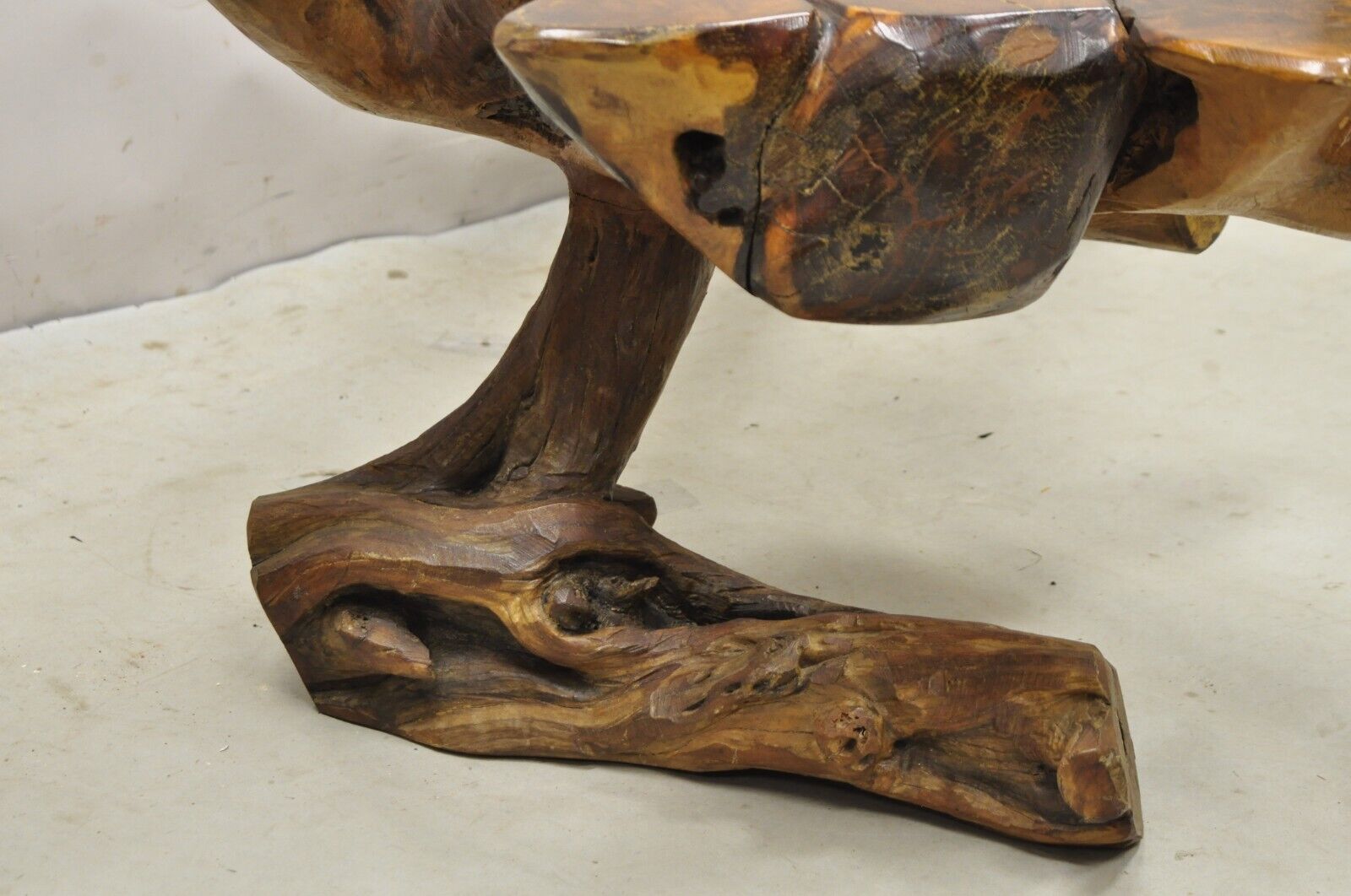 Organic Driftwood Mid Century Modern Sculptural Bench Coffee Table
