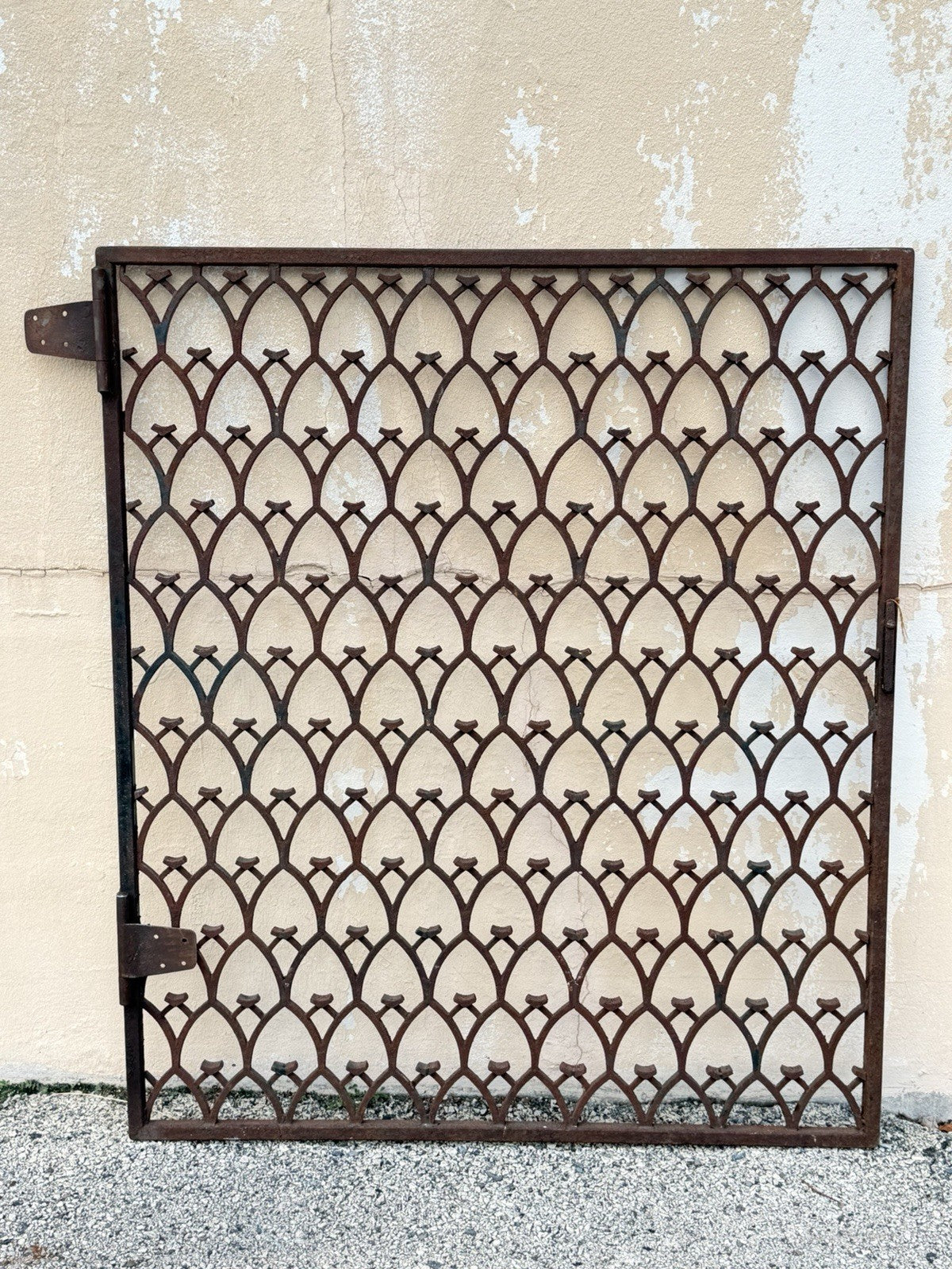 Antique French Art Nouveau Wrought Iron "Repeating Arch" 55x48 Garden Entry Gate