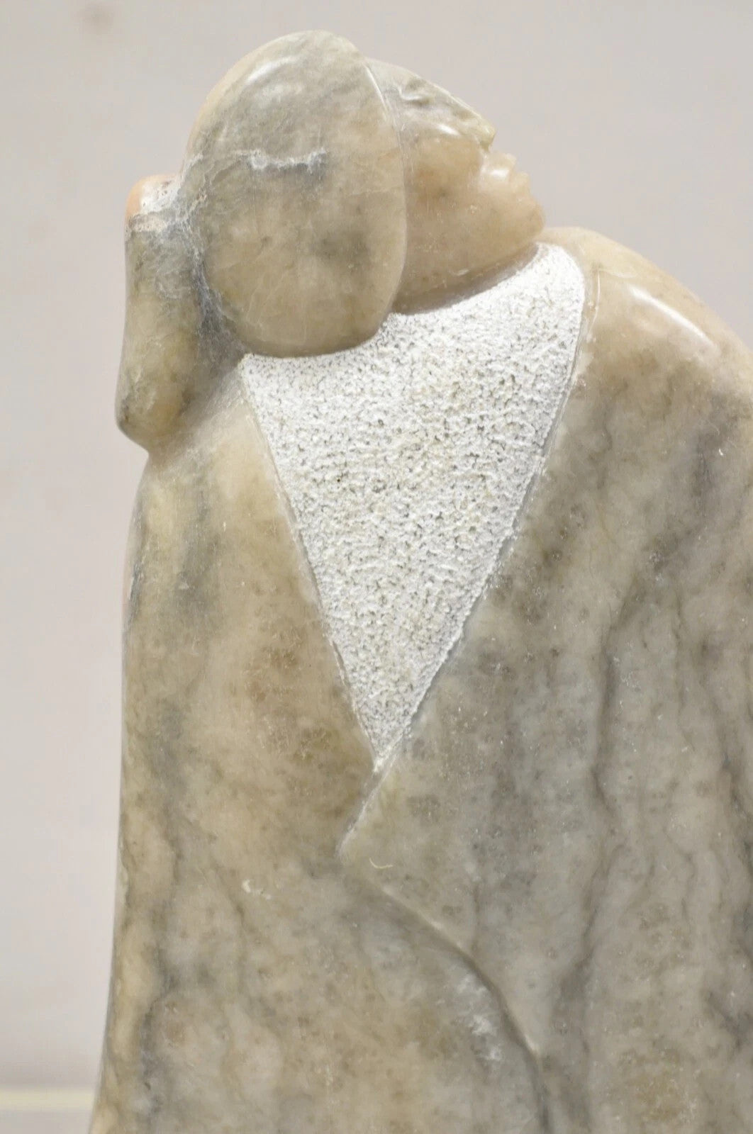 Ned Archuleta Native American Figural Woman Carved Alabaster Figure Sculpture
