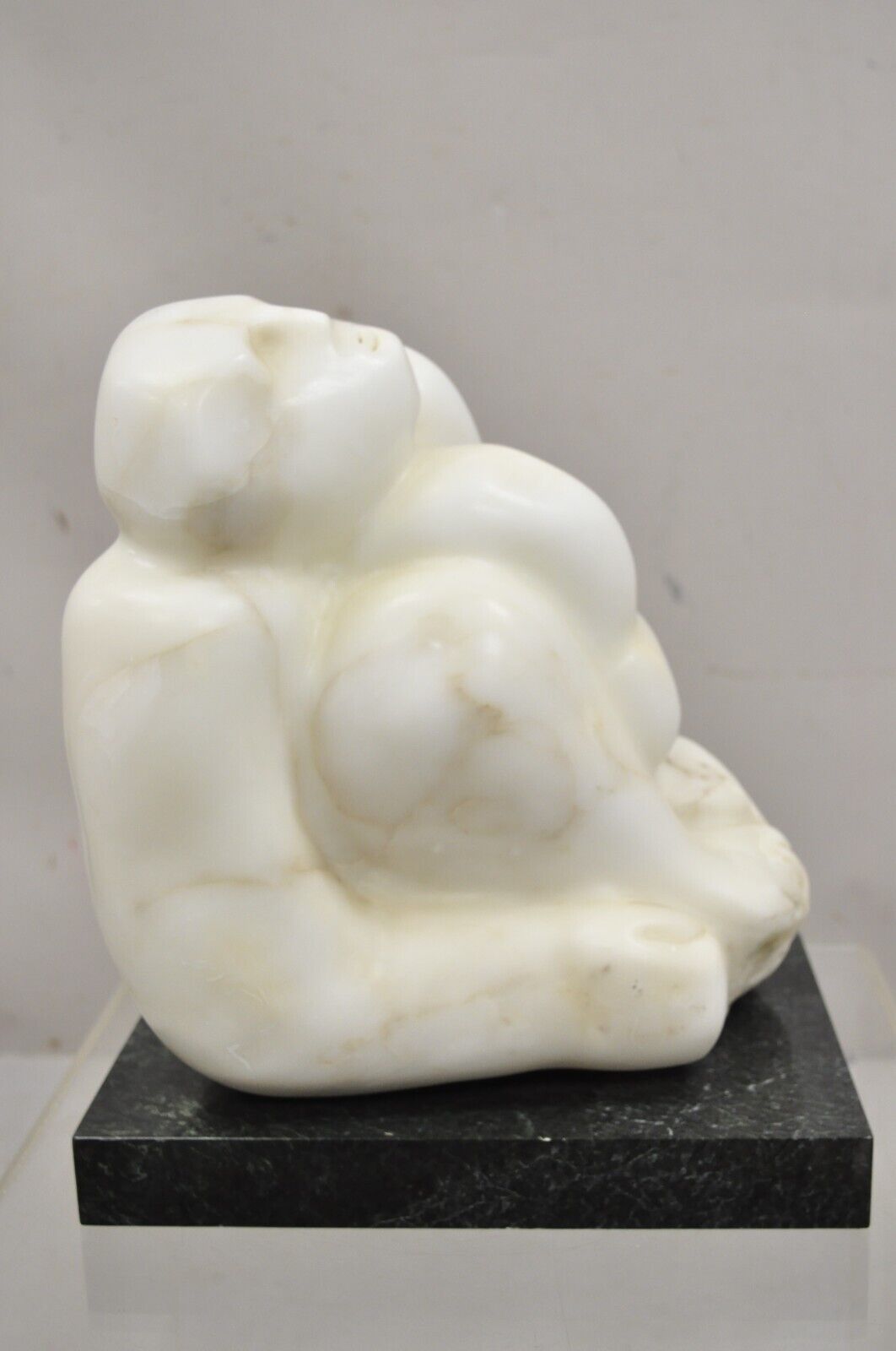 Sheryl C. Benjamin Marble Nude Figure Abstract Sculpture On Marble Base