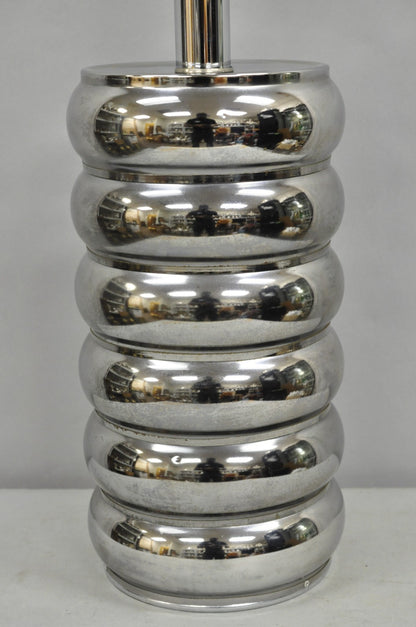 Vintage Mid Century Modern George Kovacs Stacked Ball Chrome Gunmetal Table Lamp