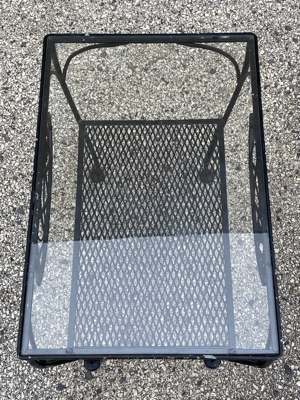 Vintage Wrought Iron Meadowcraft Salterini Style 2 Tier Garden Patio Side Table