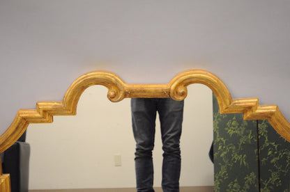 Vintage Italian Hollywood Regency Gold Gilt Carved Wood 32 x 40 Wall Mirror