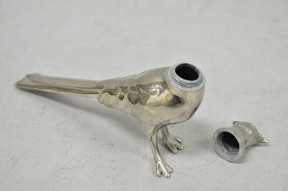 Vintage Pheasant Bird Silver Plated Figurine Salt & Pepper Shakers - a Pair