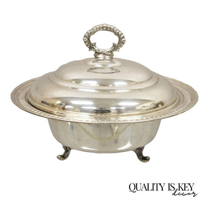 Vintage Victorian Silver Plated Covered Vegetable Serving Dish Platter Bowl