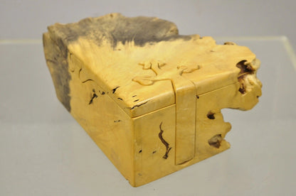 Richard Rothbard Mid Century Modern Burl Wood Live Edge Puzzle Jewelry Box