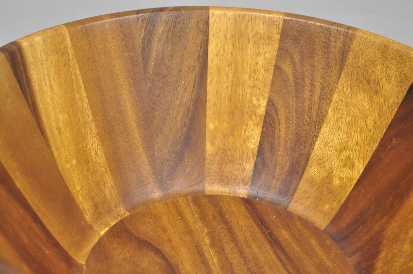Vintage Bill.F BF Mid Century Modern Acacia Wood Salad Fruit Bowl