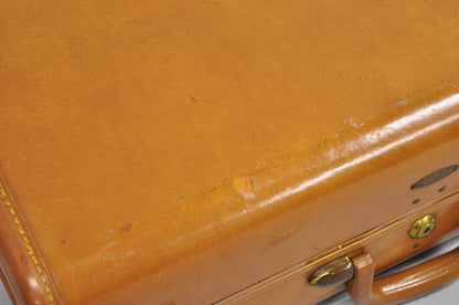 Vintage Samsonite Art Deco Brown Leather Hardcase 21" Suitcase Luggage Bag