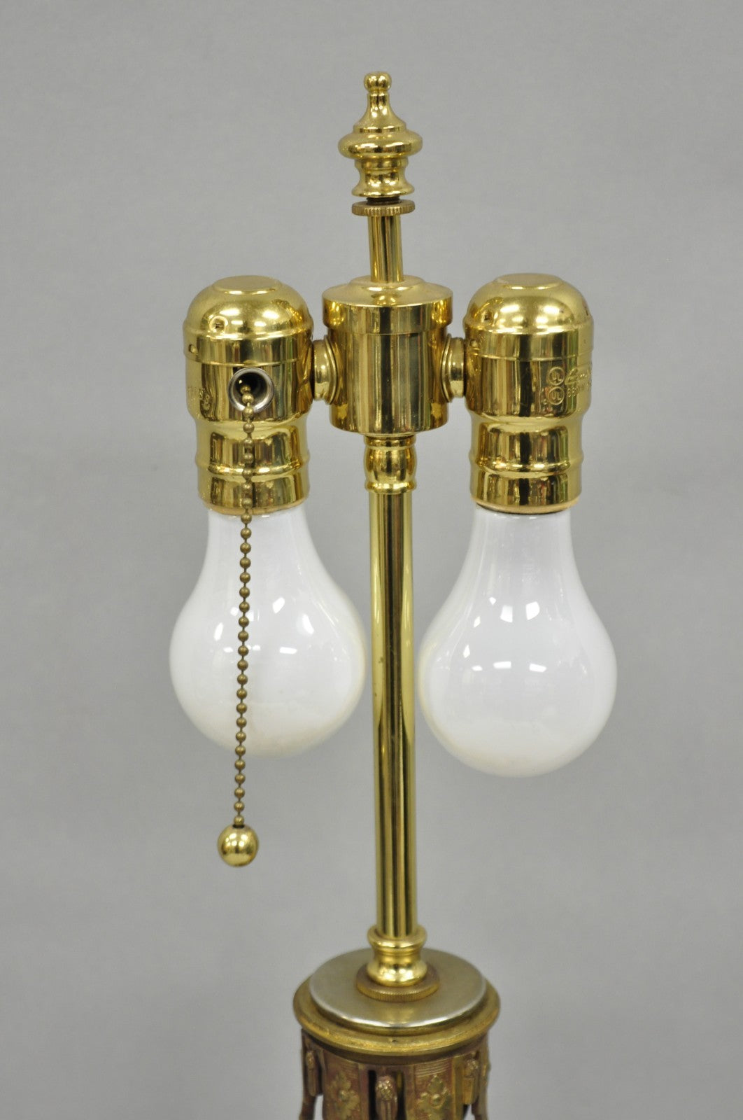 Antique French Louis XV Style Bronze Figural Winged Cherub Gold Table Lamp