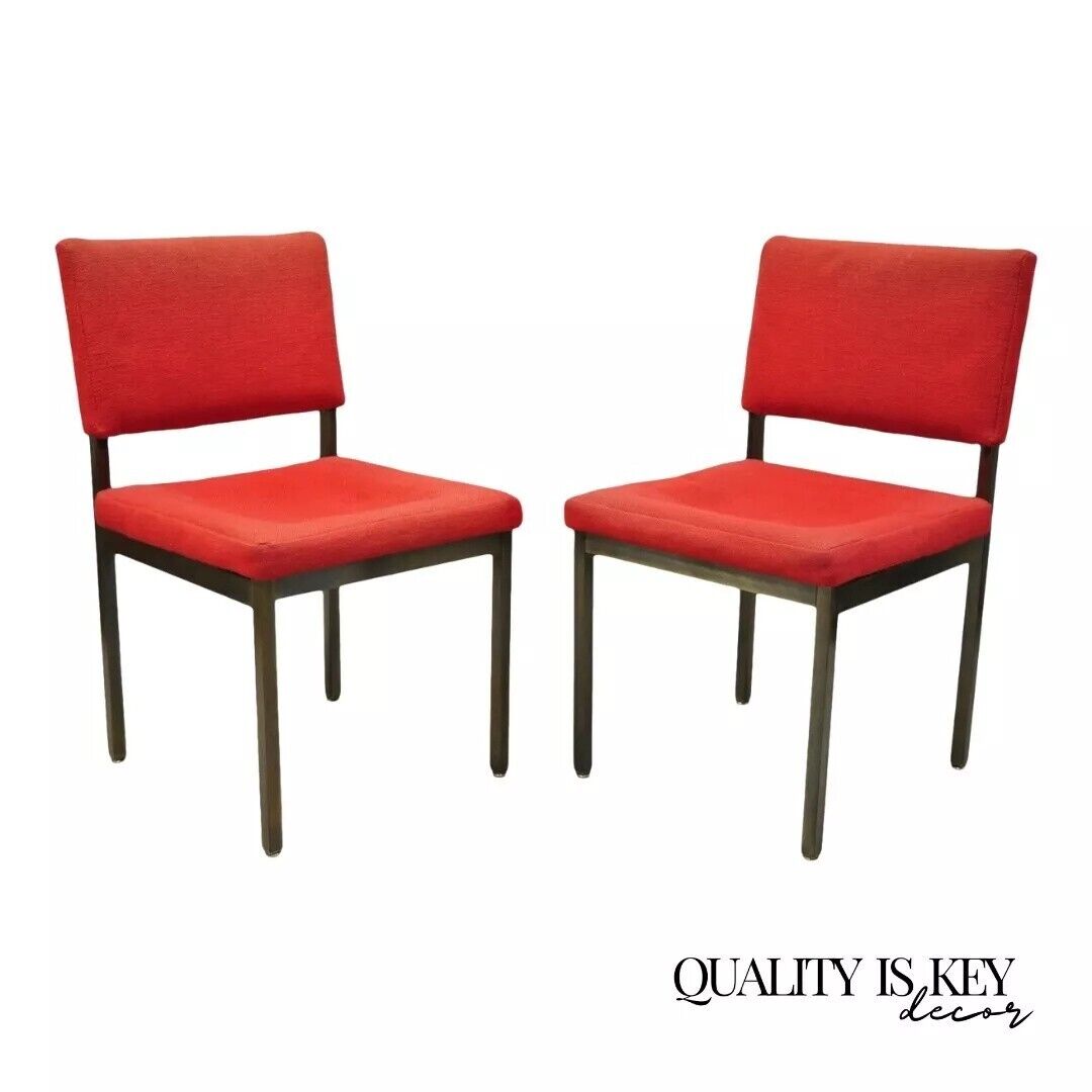 Mid Century Art Metal Inc Jamestown NY Brushed Bronze Metal Side Chairs - a Pair
