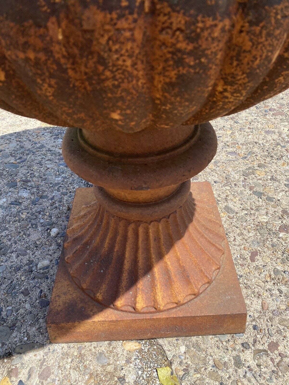 Large Cast Iron 40" Tall French Campana Urn Style Fluted Outdoor Garden Planter