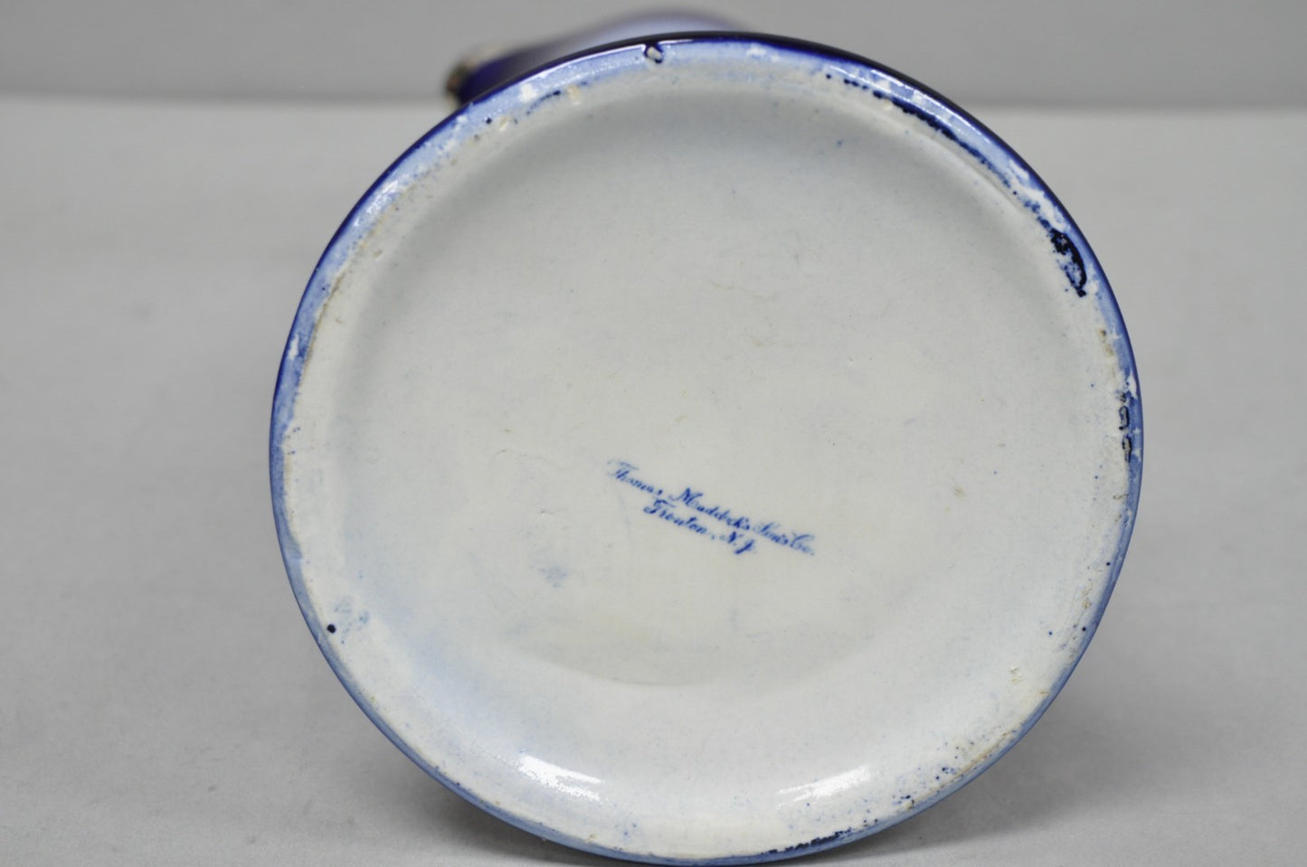 Antique 1913 60th Anni Northern Lodge No. 25 Masonic Cobalt Blue Ceramic Pitcher