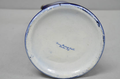 Antique 1913 60th Anni Northern Lodge No. 25 Masonic Cobalt Blue Ceramic Pitcher