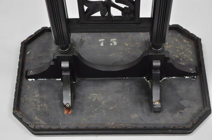 Antique Victorian Aesthetic Movement Black Ebonized 34" Plant Stand Side Table