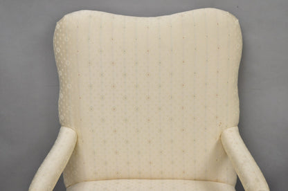 Vintage Thomasville Georgian Style Carved Mahogany Lounge Arm Chairs - a Pair