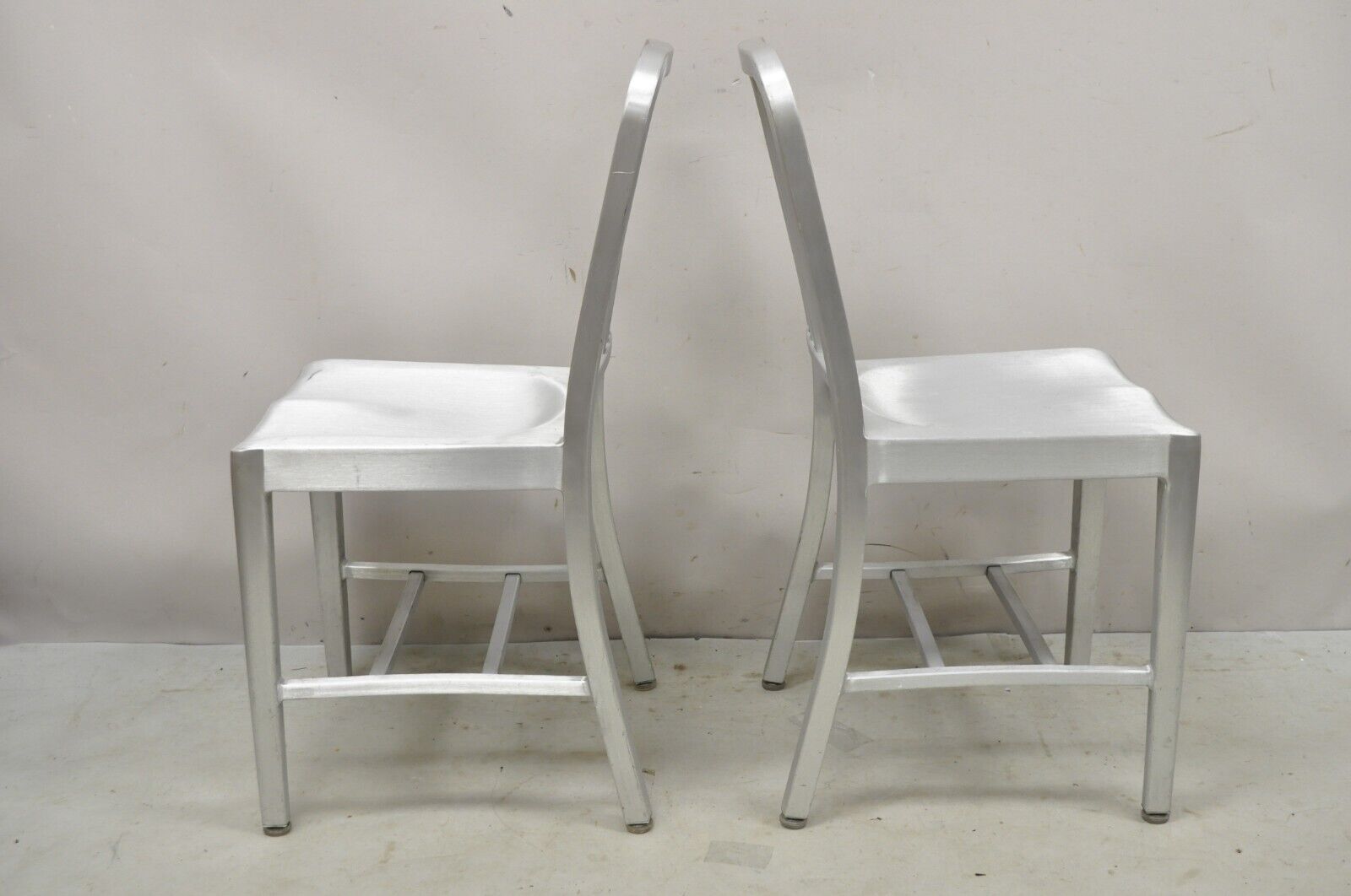 Emeco Navy Collection Brushed Aluminum Side Chair 1006 - A Pair