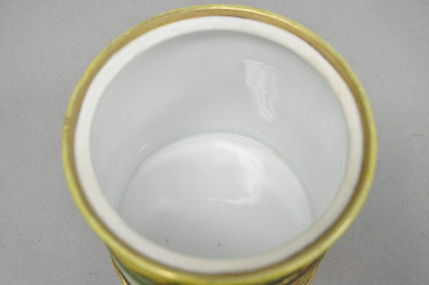 Antique Nippon Hand Painted Coralene Porcelain Lake Duck Scene Biscuit Jar