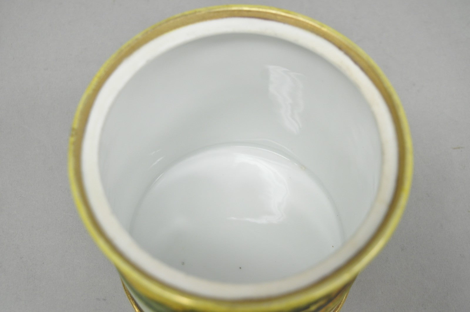 Antique Nippon Hand Painted Coralene Porcelain Lake Duck Scene Biscuit Jar
