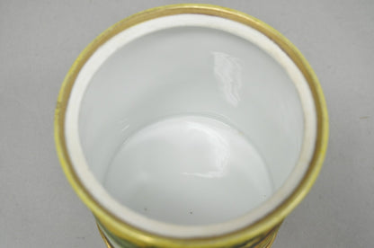 Antique Nippon Hand Painted Coralene Porcelain Lake Duck Scene Biscuit Jar