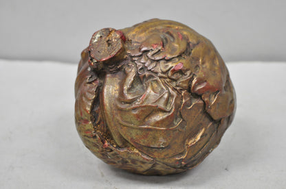 Vintage Dorothy Draper Style Fold Formed Resin Artisan Crafted Cabbage Sculpture