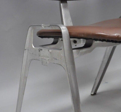 Mid Century Modern Cast Aluminum Stacking Side Chairs by Crucible (A) - a Pair