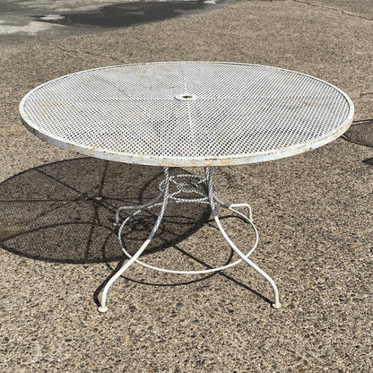 Vintage Mid Century Modern Woodard Style Wrought Iron Garden Patio Dining Set 5p