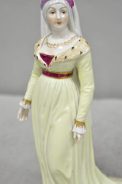 Antique Carl Thieme Potschappel German Dresden Porcelain Medieval Lady Figurine