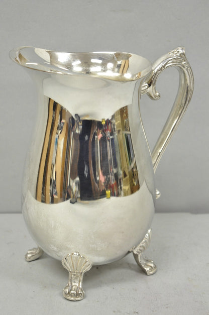 Vintage Victorian Style Silver Plated Bulbous Footed Lemonade Water Pitcher