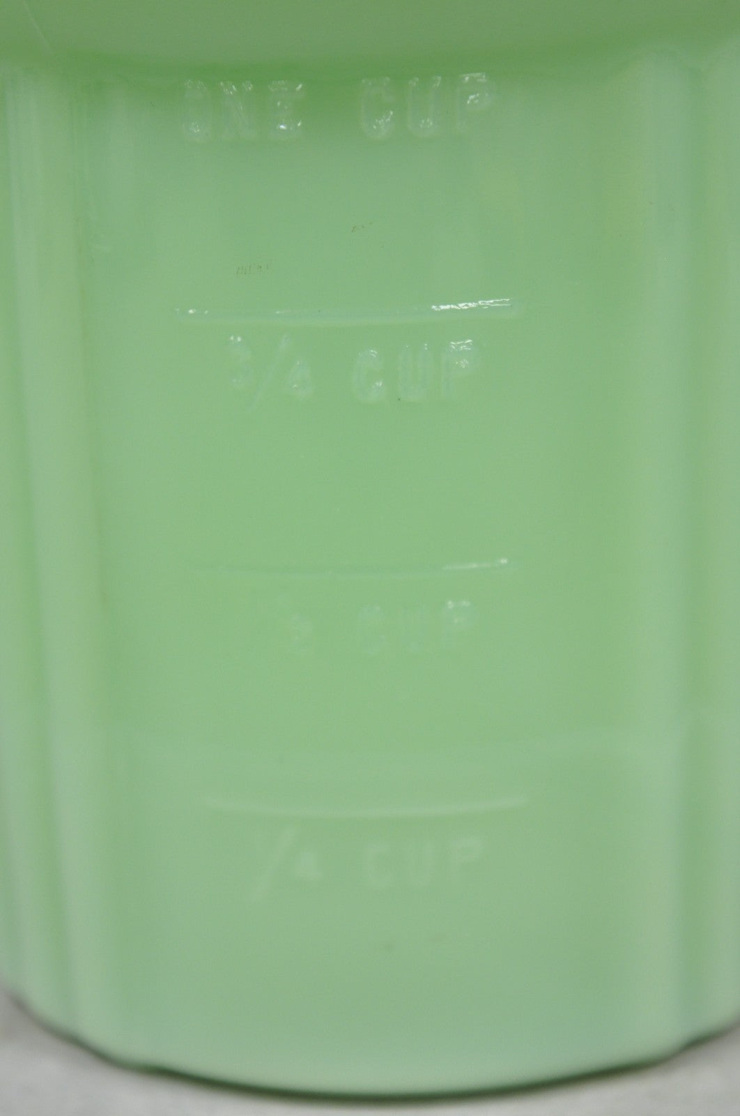 Vintage Green Jadeite Depression Glass 1 Cup Ribbed Juicer Measuring Cup