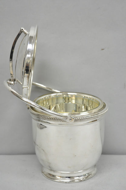 Vintage Victorian Silver Plated Reticulating Hinge Ice Bucket w/ "B" Monogram